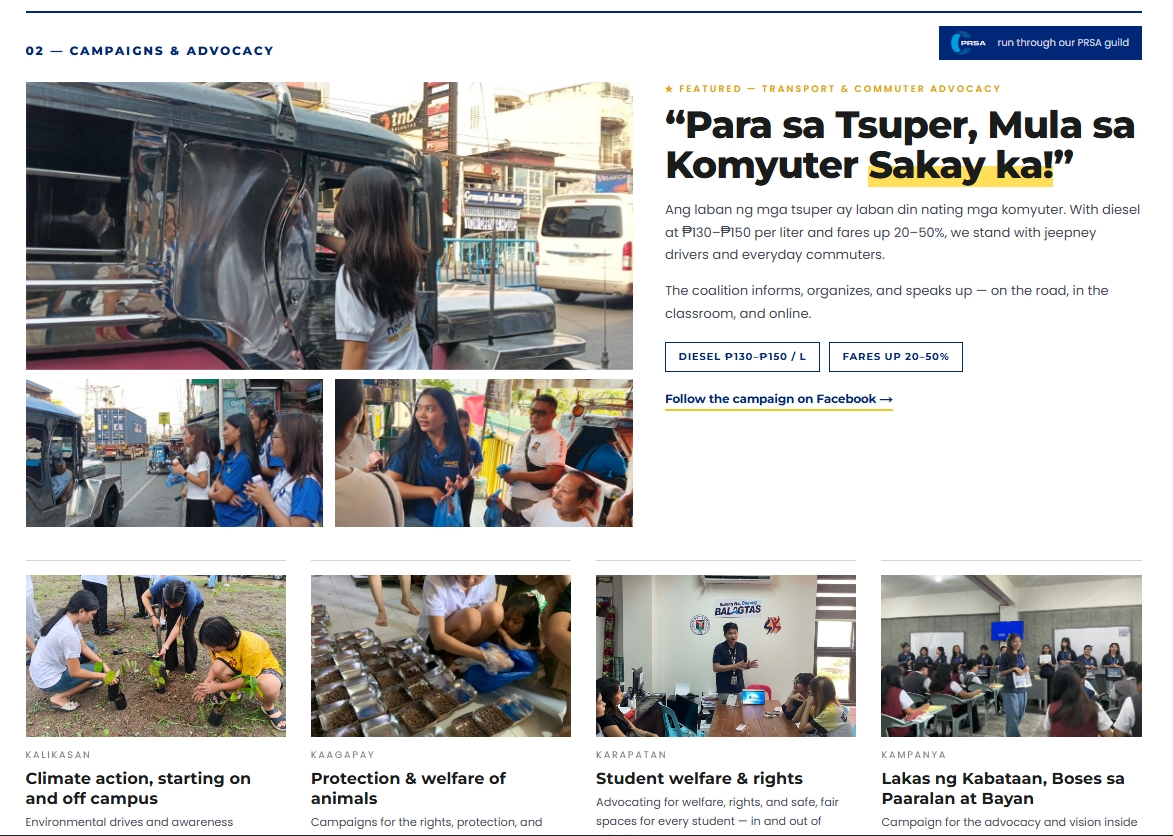 ICONS Youth campaigns and advocacy page